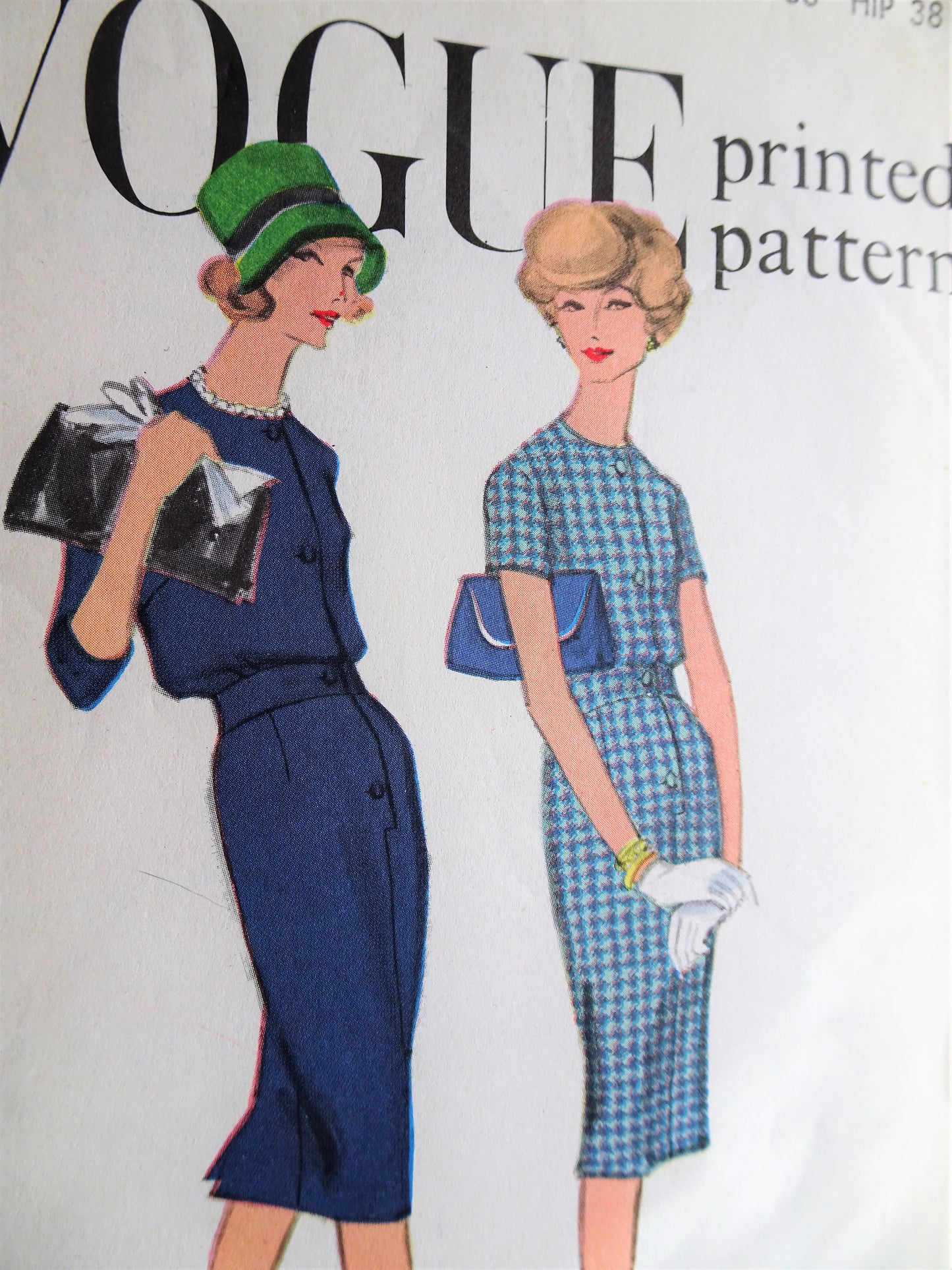 1950s CLASSY Slim Dress Pattern VOGUE 9584 Two Chic Style Versions Bust 36 Vintage Sewing Pattern FF