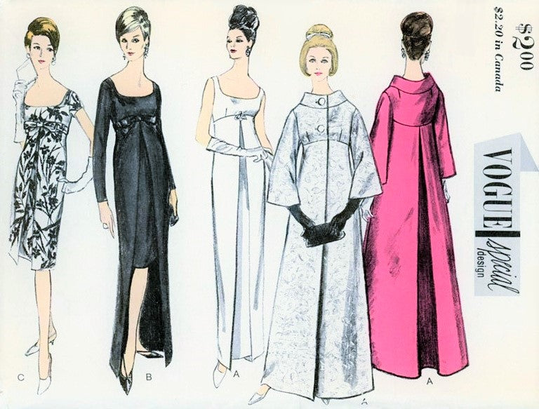 elegant 1960s formal dresses Evening Dress and Theater Coat Pattern VOGUE Special Des – So Vintage Patterns boho resort wear TQWQT Womens Maxi Royal this dress will make Length:Short 54