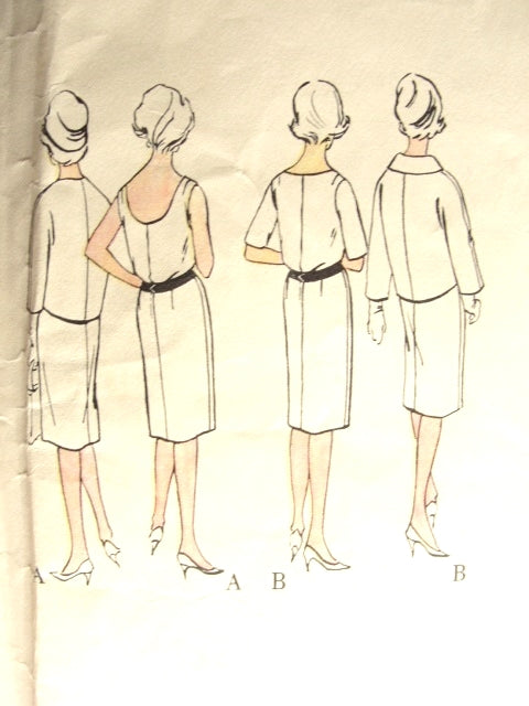 1960s STUNNING Evening Cocktail Party Dress and Jacket Pattern VOGUE Paris Original 1064 Desses Original Design, Bust 32 Vintage Sewing Pattern