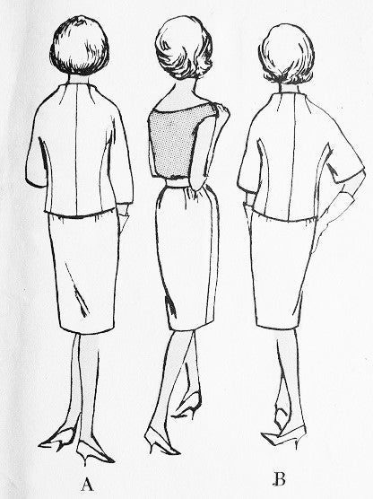 1960s FABIANI Elegant Suit and Blouse Pattern VOGUE COUTURIER Design 1103 Stunning Funnel Neck Jacket, Slim Skirt Bateau Neckline Blouse Day or Evening Cocktail Party Bust 31 Vintage Sewing Pattern