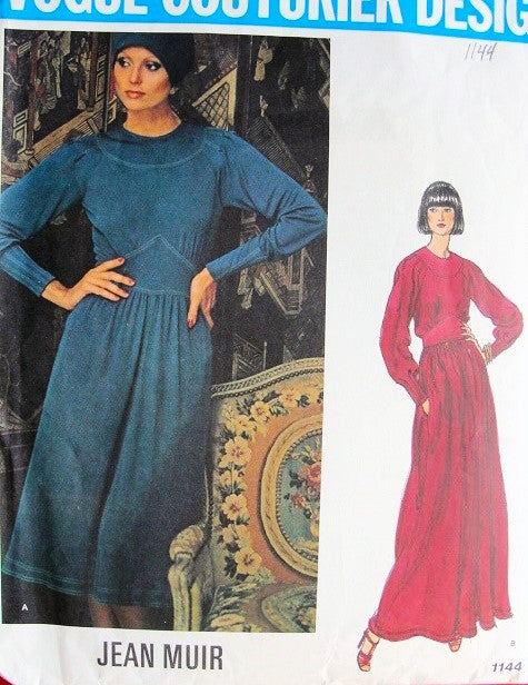 1970s BEAUTIFUL Jean Muir Day or Evening Maxi Dress Pattern VOGUE Couturier Design 1144 Bust 36 Vintage Sewing Pattern UNCUT