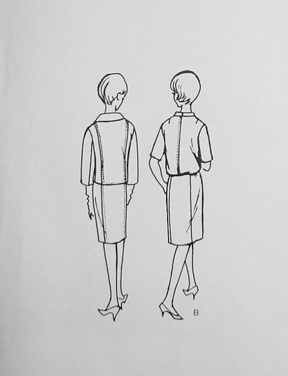 1960s IRENE GALITZINE Suit and Blouse Pattern VOGUE COUTURIER DESIGN 1271 Vintage Sewing Pattern Bust 38