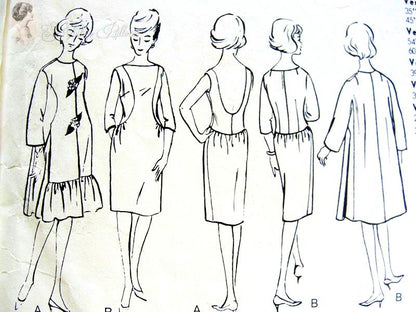 1960s ELEGANT Federico Forquet Dress and Coat Pattern VOGUE Couturier Design 1274 Evening or Daytime Versions Bust 32 Vintage Sewing Pattern