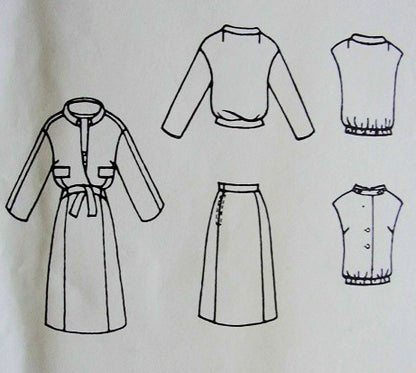 1960s CLASSY Balmain Suit and Blouse Pattern VOGUE PARIS Original 1363 Belted Jacket, Slightly A Line Skirt, Sleeveless Blouse Bust 34 Vintage Sewing Pattern