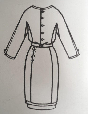 1960s JOHN CAVANAGH Slim Tunic Dress Pattern VOGUE Couturier Design 1389, Day or Evening  Dress Bust 40 Vintage Sewing Pattern