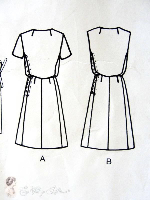 1960s ELEGANT Patou Dress Pattern VOGUE PARIS Original 1444 Shaped Blouson Top a Line Skirt, Front  Inverted Pleat Vintage Couture Sewing Pattern Bust 32