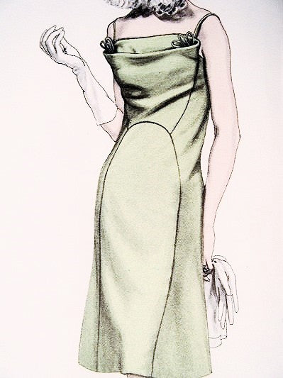 1960s SEDUCTIVE  Cocktail Party Dress Pattern VOGUE PARIS Original 1447 Jacques Griffe Camisole Bodice Evening Dress Bust 34 Vintage Sewing Pattern