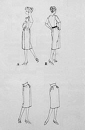 1950s  Vogue Paris Original 1465 PATOU Cocktail Evening Dress Pattern 2 Pc  ASYMMETRICAL Front Drape High or Low Back  Bust 34 Vintage Sewing Pattern UNCUT