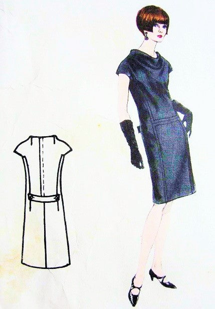 1960s CLASSY Draped Cowl Neck LAROCHE Dress Pattern VOGUE Paris Original 1506 Daytime or Cocktail Party Dress Bust 31 Vintage Sewing Pattern