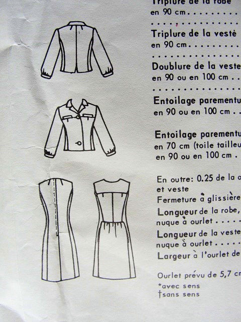 1960s Stylish Ronald Paterson Dress and Jacket Pattern Easy Day or After 5  Style Vogue Couturier Design 1514 Vintage Sewing Pattern Bust 32 UNCUT With Vogue Sew In Label
