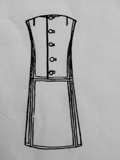 1960s ELEGANT Pertegaz Dress Pattern VOGUE Couturier Design 1916 Semi fitted A Line Sleeveless Dress  Day or After 5 Bust 32.5 Vintage Sewing Pattern