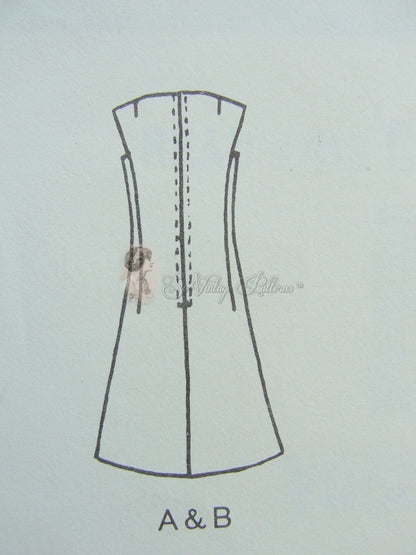 1960s Elegant Bill Blass Dress Pattern VOGUE AMERICANA 1972 Day or Evening Includes Two Tone Version Bust 32 Vintage Sewing Pattern FACTORY FOLDED