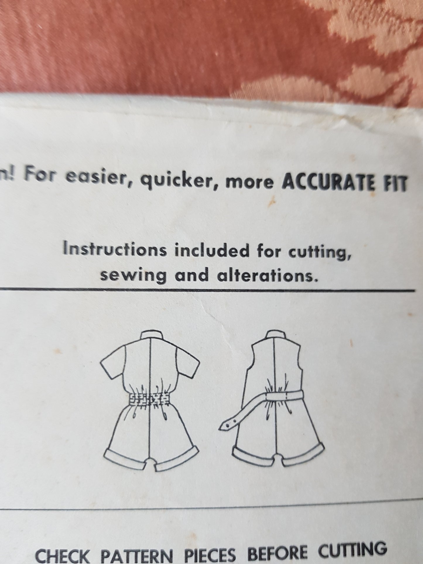 CUTE 1950s Playsuit Romper Pattern McCALLS 2060 Two Versions Front Zip or Front Button, Includes Embroidery Transfers, Bust 33 Vintage Sewing Pattern FF