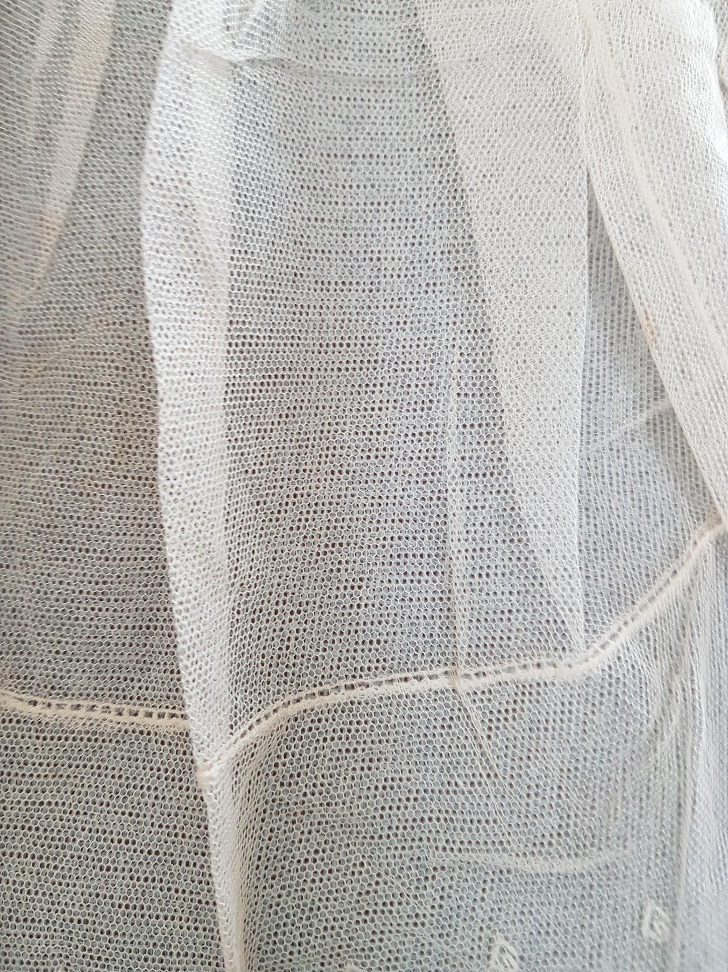 Victorian French Netted Lace Collar,Wide Tulle Lace Bib Front,Lace Jabot,Dramatic Under Suits,Collectible Vintage Clothing