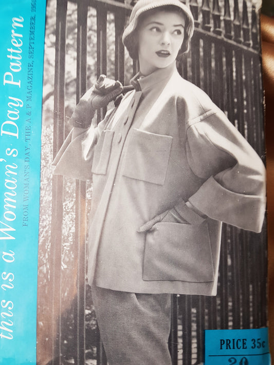 1950s WONDERFUL Jacket Topper Bolero Pattern WOMANS DAY 5017 Three Jacket Styles Bust 38 Vintage Sewing Pattern FACTORY FOLDED
