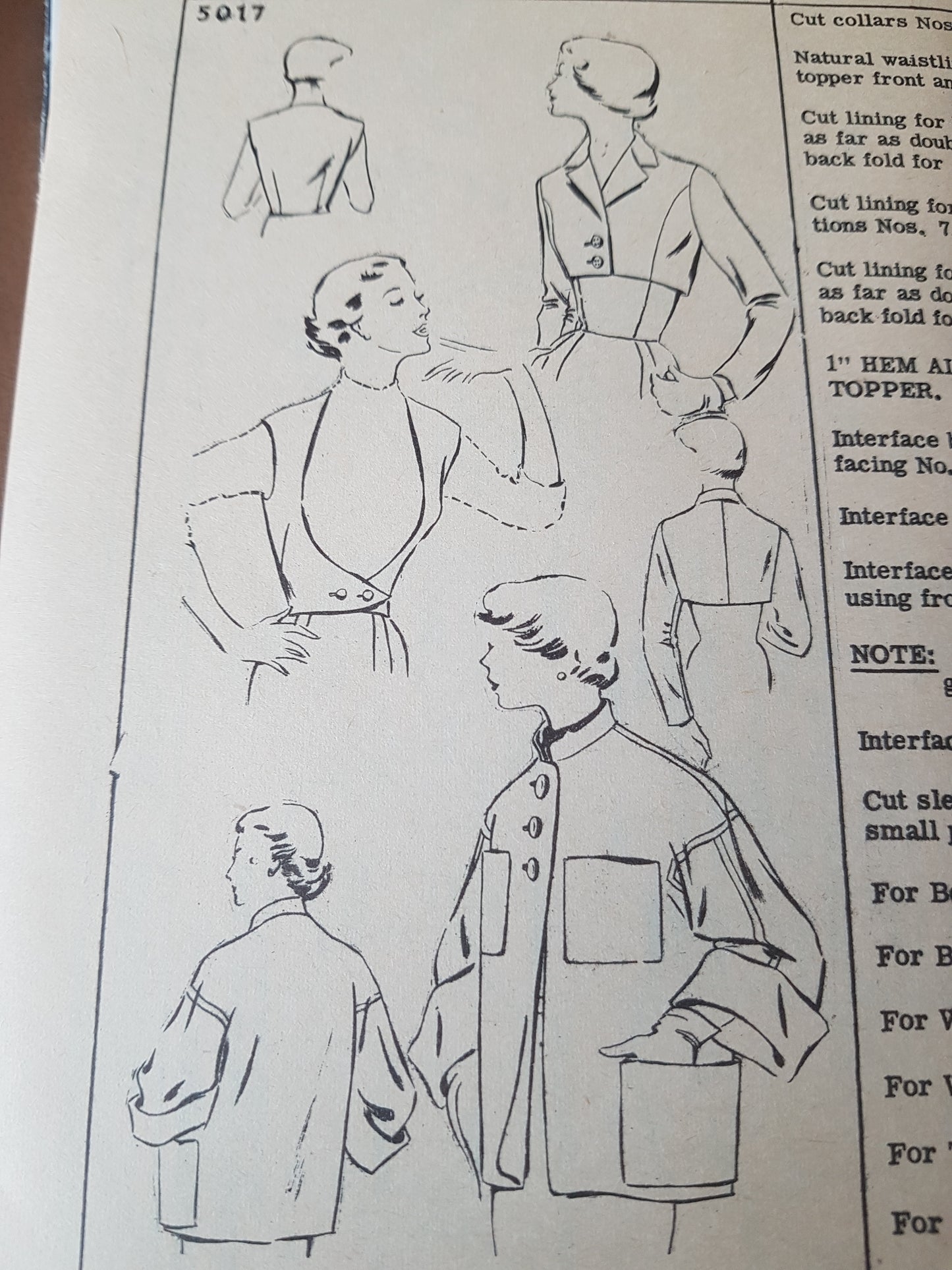 1950s WONDERFUL Jacket Topper Bolero Pattern WOMANS DAY 5017 Three Jacket Styles Bust 38 Vintage Sewing Pattern FACTORY FOLDED