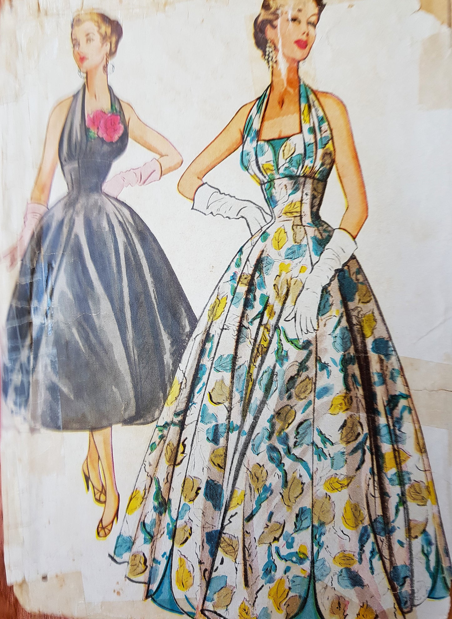 1950s GORGEOUS Evening Gown Pattern McCALLS 9662 Stunning Design, Formal  or Cocktail Party Length,Bust 32 Vintage Sewing Pattern