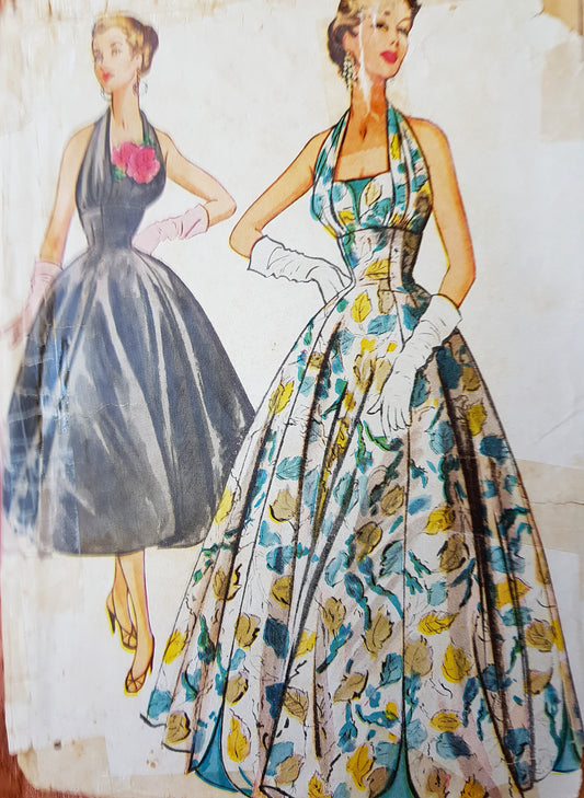 1950s GORGEOUS Evening Gown Pattern McCALLS 9662 Stunning Design, Formal  or Cocktail Party Length,Bust 32 Vintage Sewing Pattern