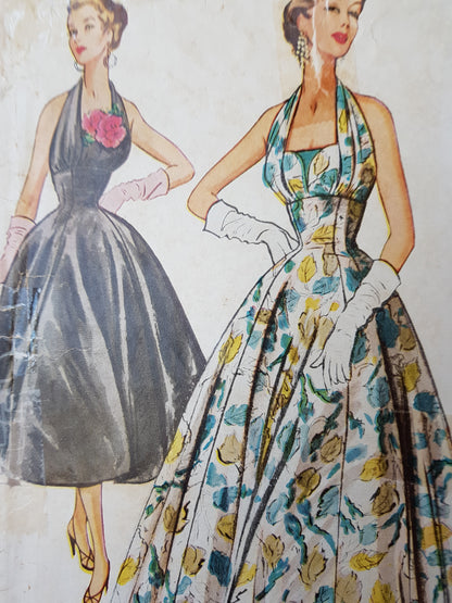 1950s GORGEOUS Evening Gown Pattern McCALLS 9662 Stunning Design, Formal  or Cocktail Party Length,Bust 32 Vintage Sewing Pattern