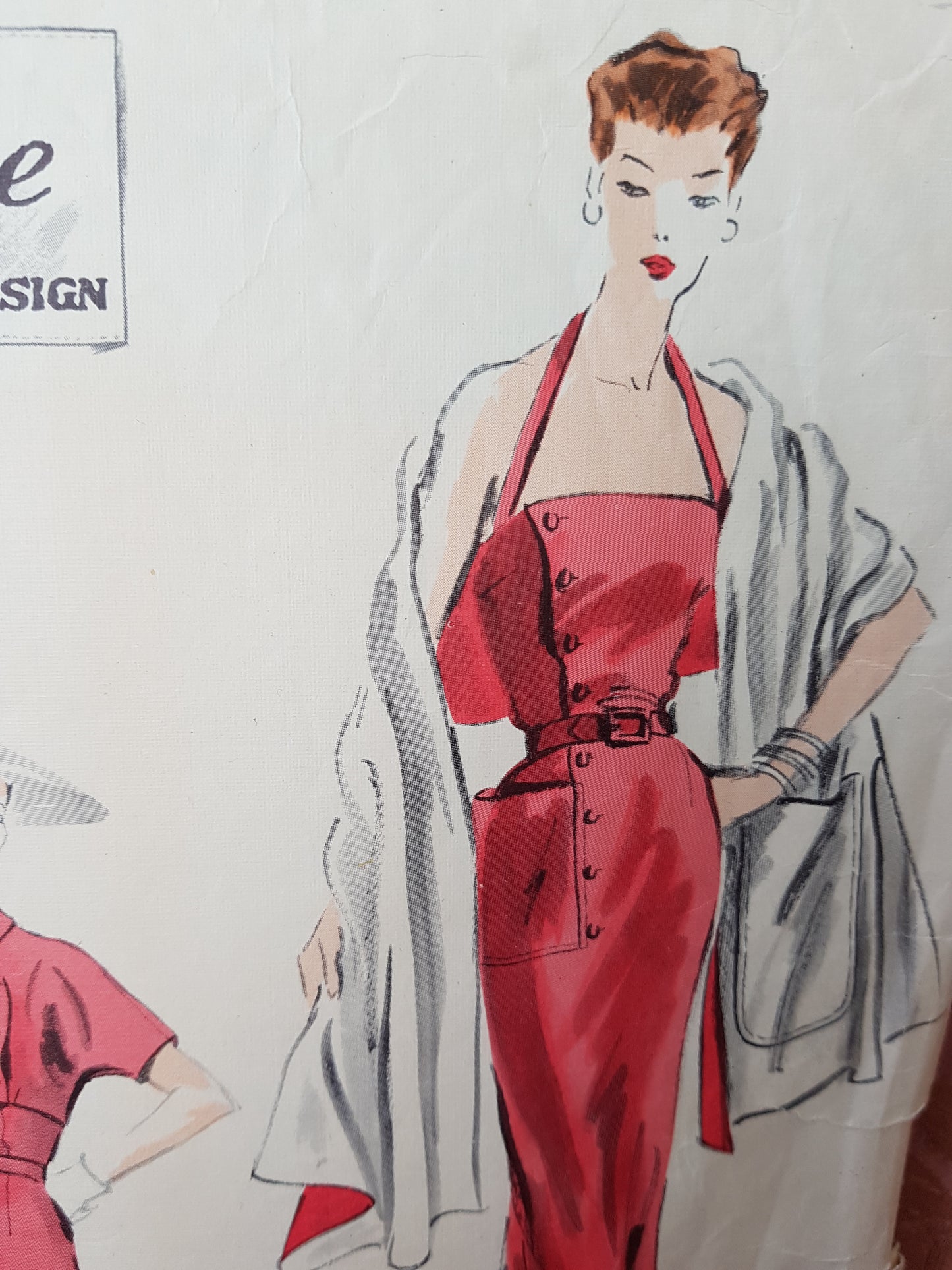 1950s GORGEOUS Slim Dress, Bolero and Stole Pattern VOGUE Couturier Design Halter Style Dress, Stunning Couture Details, Bust 30 Vintage Sewing Pattern