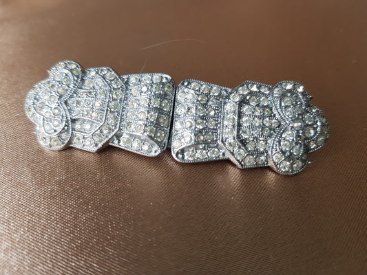 ART DECO Diamanté Dress Clips,Duette Brooch,Bridal Jewelry,1920s Brooch,Glittering Paste ,Vintage Flapper Pin,Beautiful Design