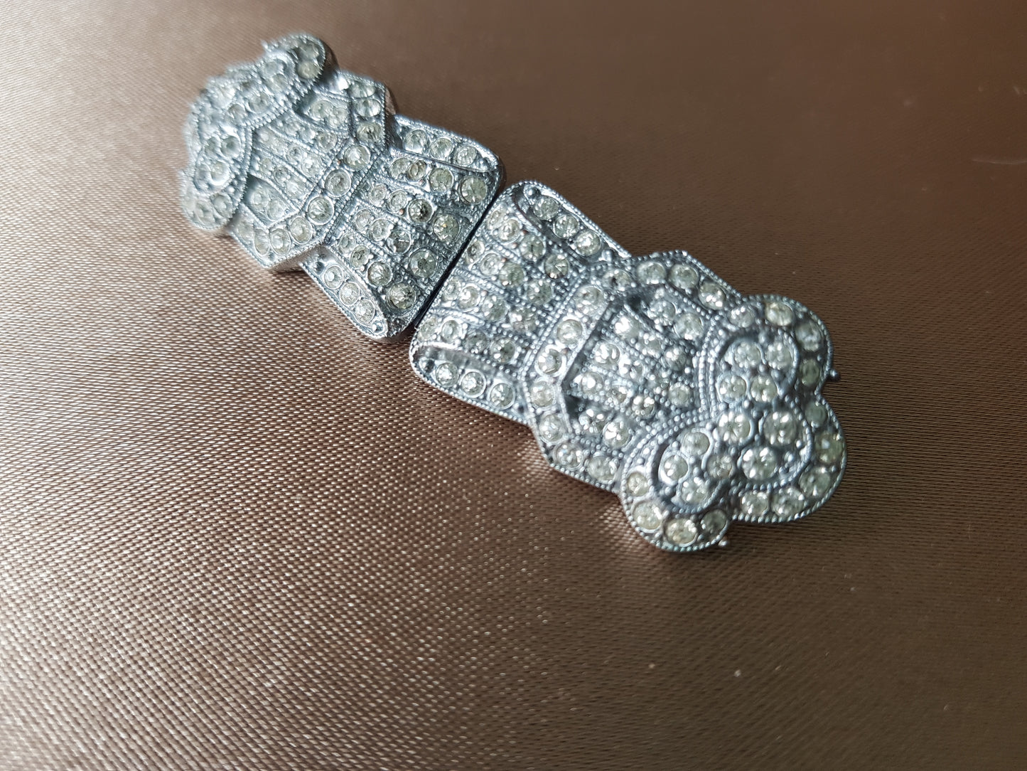 ART DECO Diamanté Dress Clips,Duette Brooch,Bridal Jewelry,1920s Brooch,Glittering Paste ,Vintage Flapper Pin,Beautiful Design