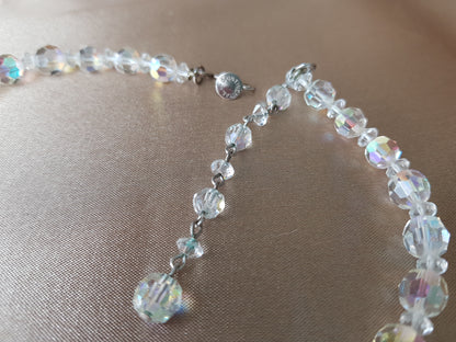 GLITTERING 50s Cut Crystal Necklace, Bridal Wedding Jewelry, Evening Wear,High Quality,Collectible Vintage Jewelry