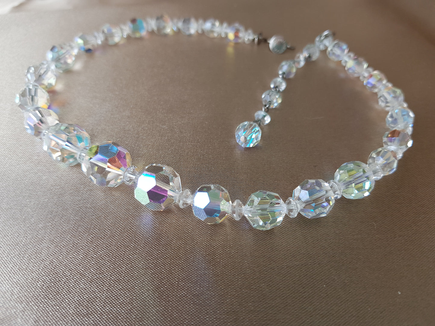 GLITTERING 50s Cut Crystal Necklace, Bridal Wedding Jewelry, Evening Wear,High Quality,Collectible Vintage Jewelry