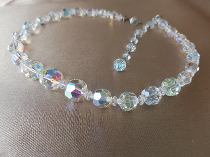 GLITTERING 50s Cut Crystal Necklace, Bridal Wedding Jewelry, Evening Wear,High Quality,Collectible Vintage Jewelry