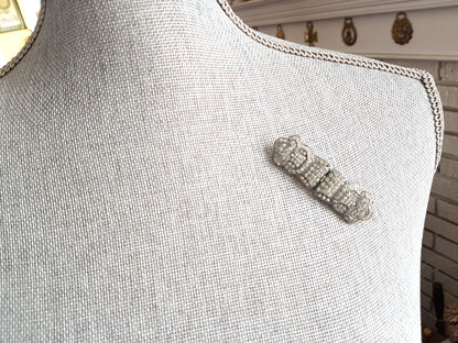 ART DECO Diamanté Dress Clips,Duette Brooch,Bridal Jewelry,1920s Brooch,Glittering Paste ,Vintage Flapper Pin,Beautiful Design