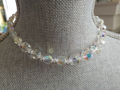 GLITTERING 50s Cut Crystal Necklace, Bridal Wedding Jewelry, Evening Wear,High Quality,Collectible Vintage Jewelry