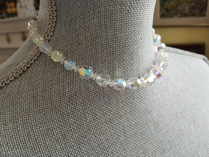 GLITTERING 50s Cut Crystal Necklace, Bridal Wedding Jewelry, Evening Wear,High Quality,Collectible Vintage Jewelry