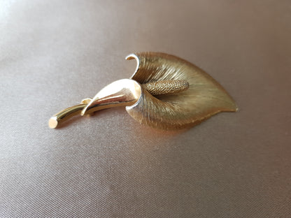 GORGEOUS Vintage BOUCHER Signed Calla Lily Brooch, Beautiful Design and Detail,Numbered 7431, Mid Century Designer Jewelry