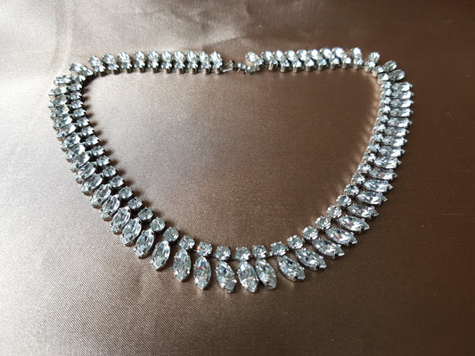 GORGEOUS Collarette Necklace,Brilliant Austrian Crystal Glass Necklace, Top Quality, Gala Evening, Bridal Jewelry, Mid Century Vintage Jewelry