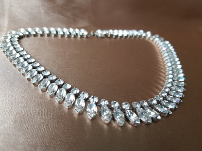 GORGEOUS Collarette Necklace,Brilliant Austrian Crystal Glass Necklace, Top Quality, Gala Evening, Bridal Jewelry, Mid Century Vintage Jewelry