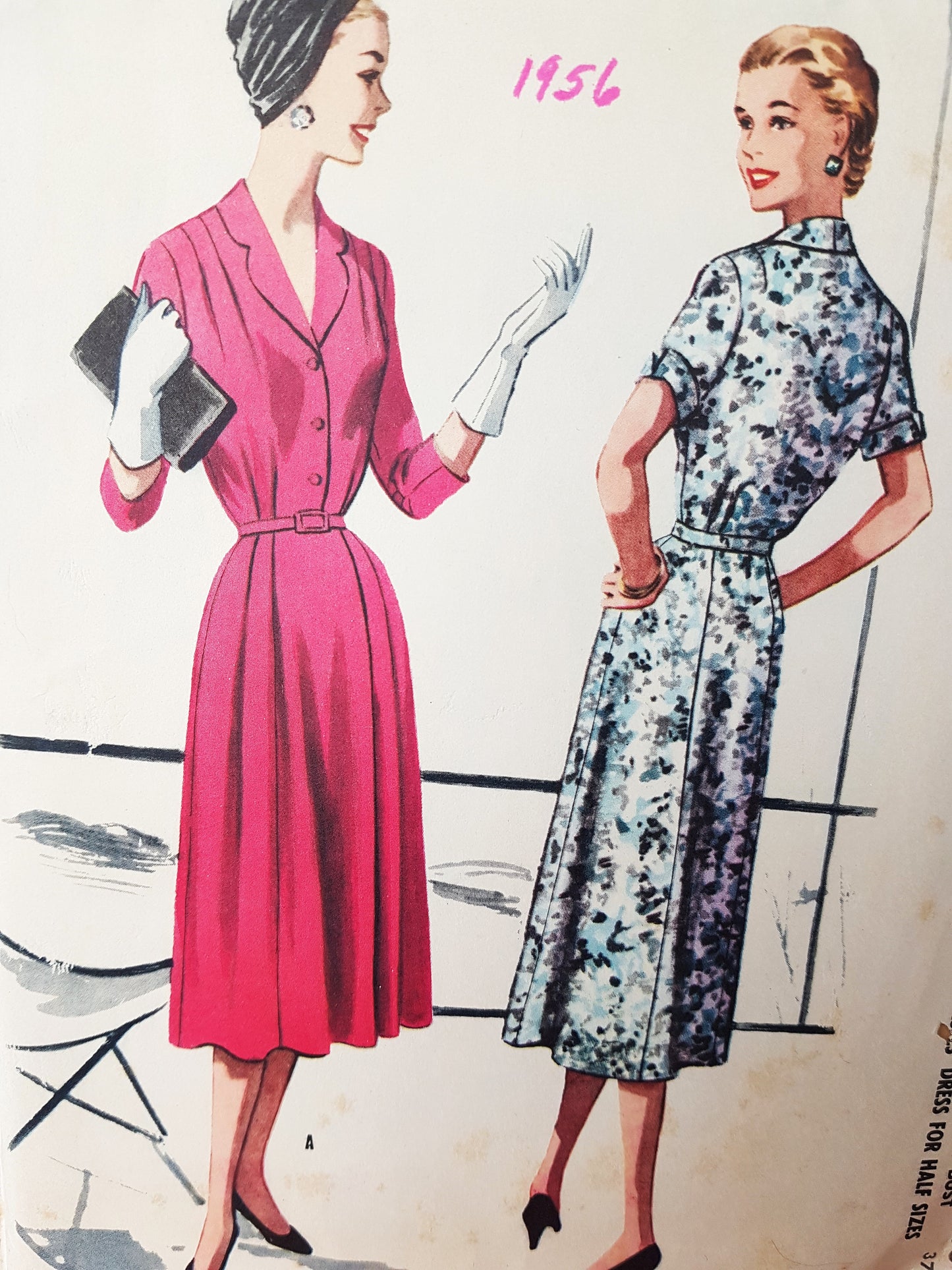 1950s CLASSY Dress Pattern McCALLs 3840  Easy Chic, Bust 39 Vintage Sewing Pattern