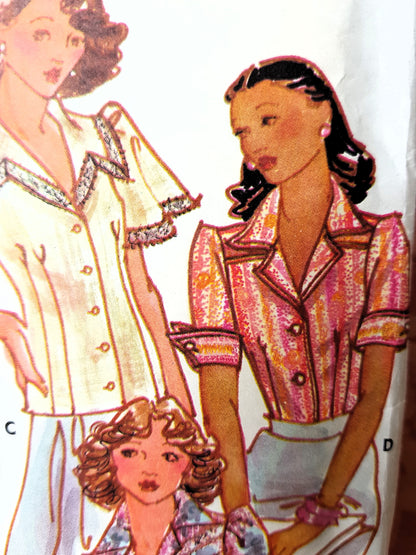1970s VINTAGE Jane Tise Designer For Sweet Baby Jane, Set of Blouses Pattern BUTTERICK 4098 Bust 34 Vintage Sewing Pattern