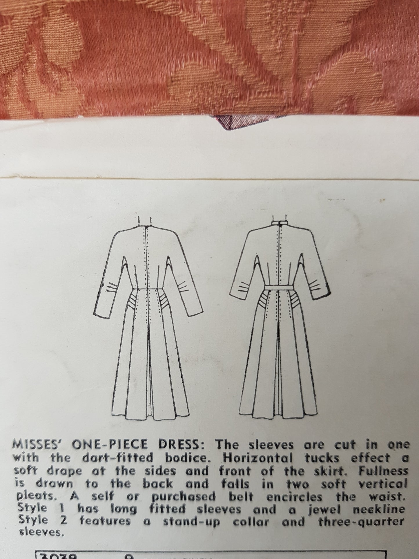 1940s STUNNING Evening Dinner Party Dress Pattern SIMPLICITY 3038 High Couture Design Details Bust 32 Vintage Sewing Pattern FF