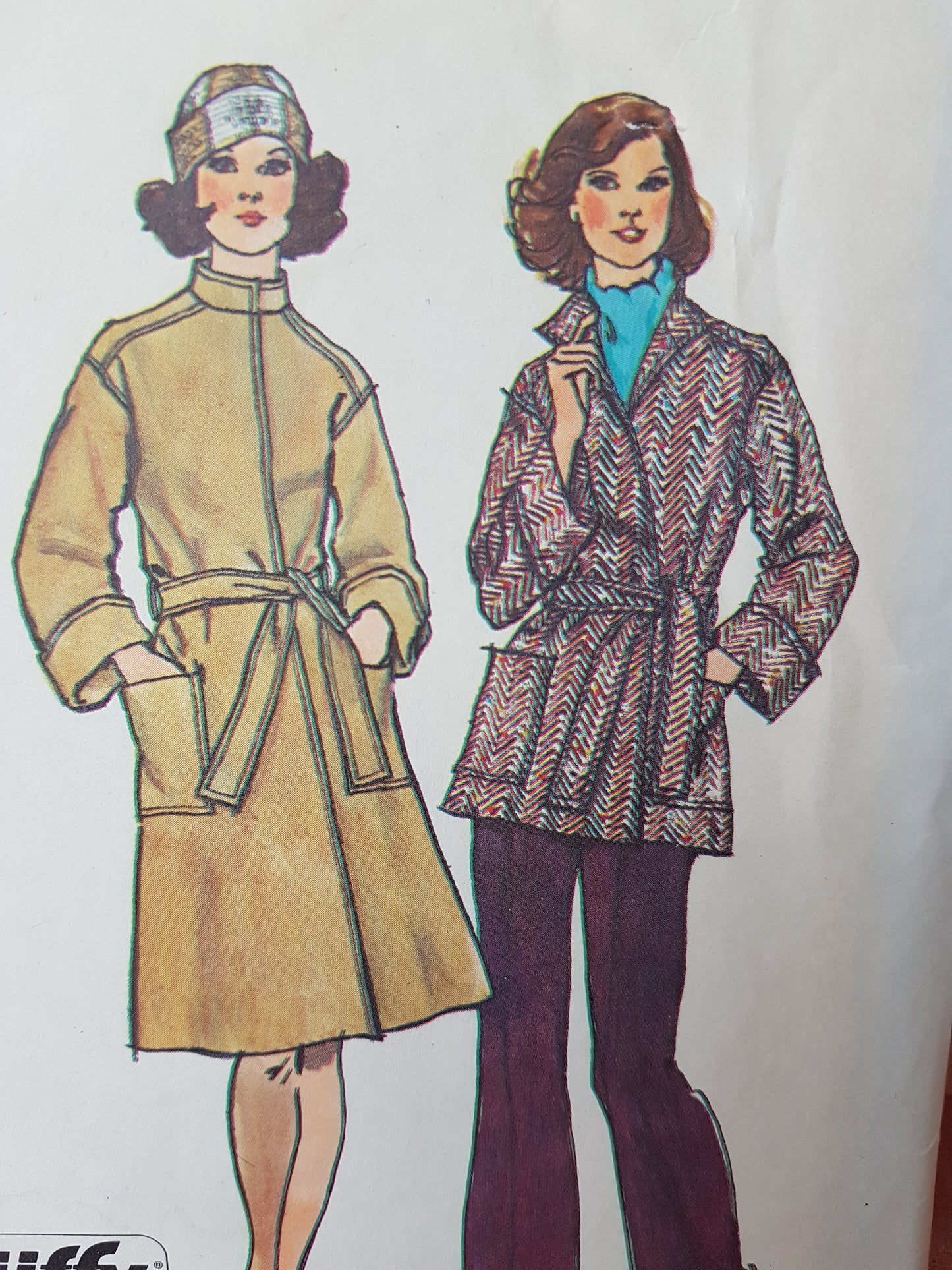 1970s FAB Front-Wrap Coat in Two Lengths Pattern SIMPLICITY 6633 Classy Jacket or Coat, Bust 38 Easy To Sew Jiffy Vintage Sewing Pattern FF