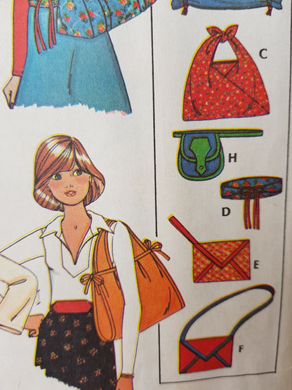 1970s RETRO Bags and Belts Six Styles Bag Three Styles Belts Pattern McCALLs 5022 Fabulous Accessories Vintage Sewing Pattern