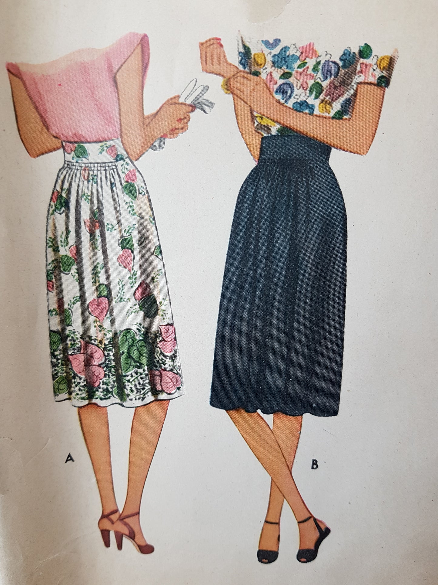 1940s FABULOUS Skirt Pattern McCALL 5977 Easy To Sew Forties Skirt, Waist 28 Vintage Sewing Pattern FACTORY FOLDED
