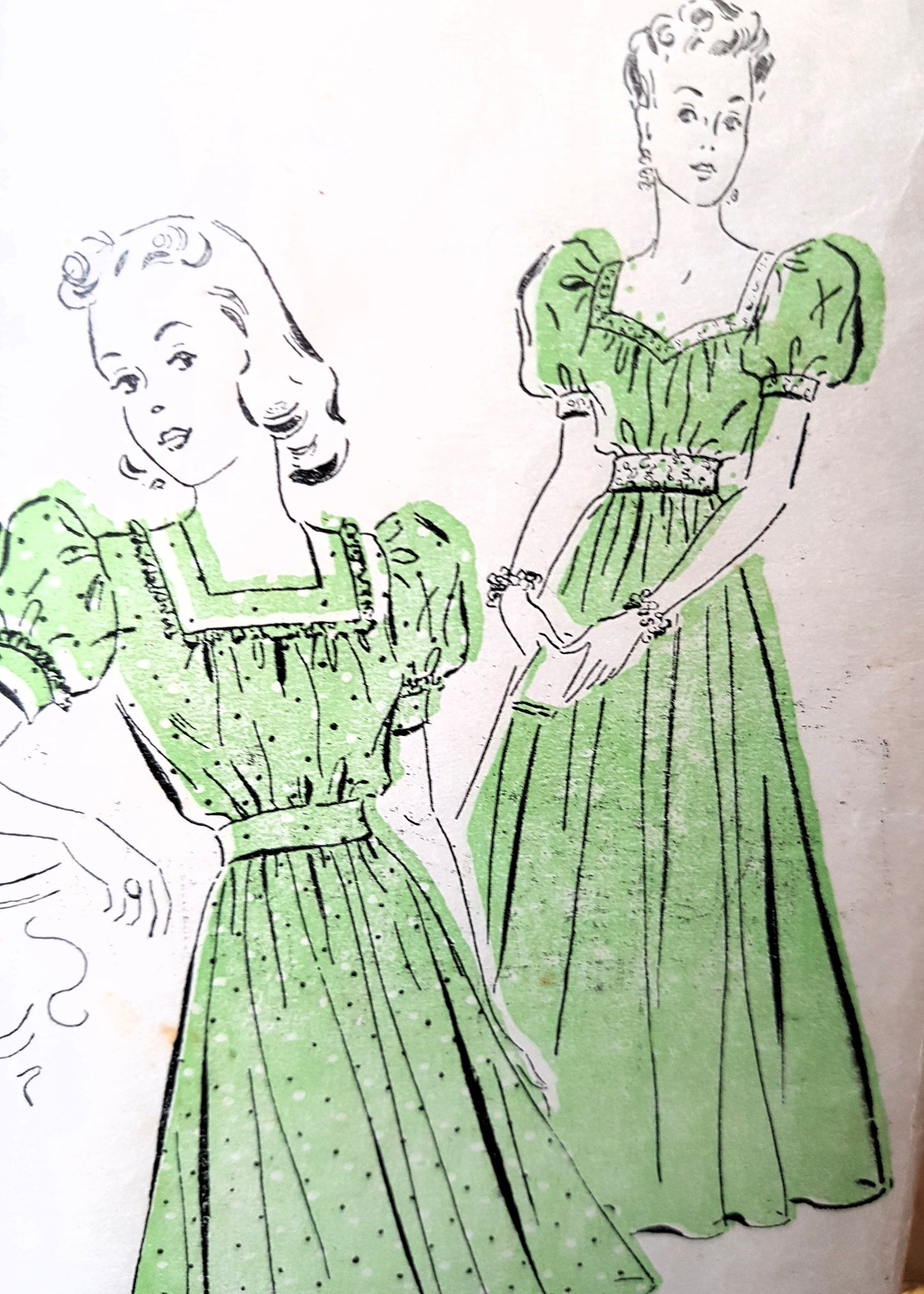 1940s LOVELY Day or Evening Gown Pattern NEW YORK 1397 Three Beautiful Styles, Bust 32 Vintage Sewing Pattern FF Vintage Sewing Pattern
