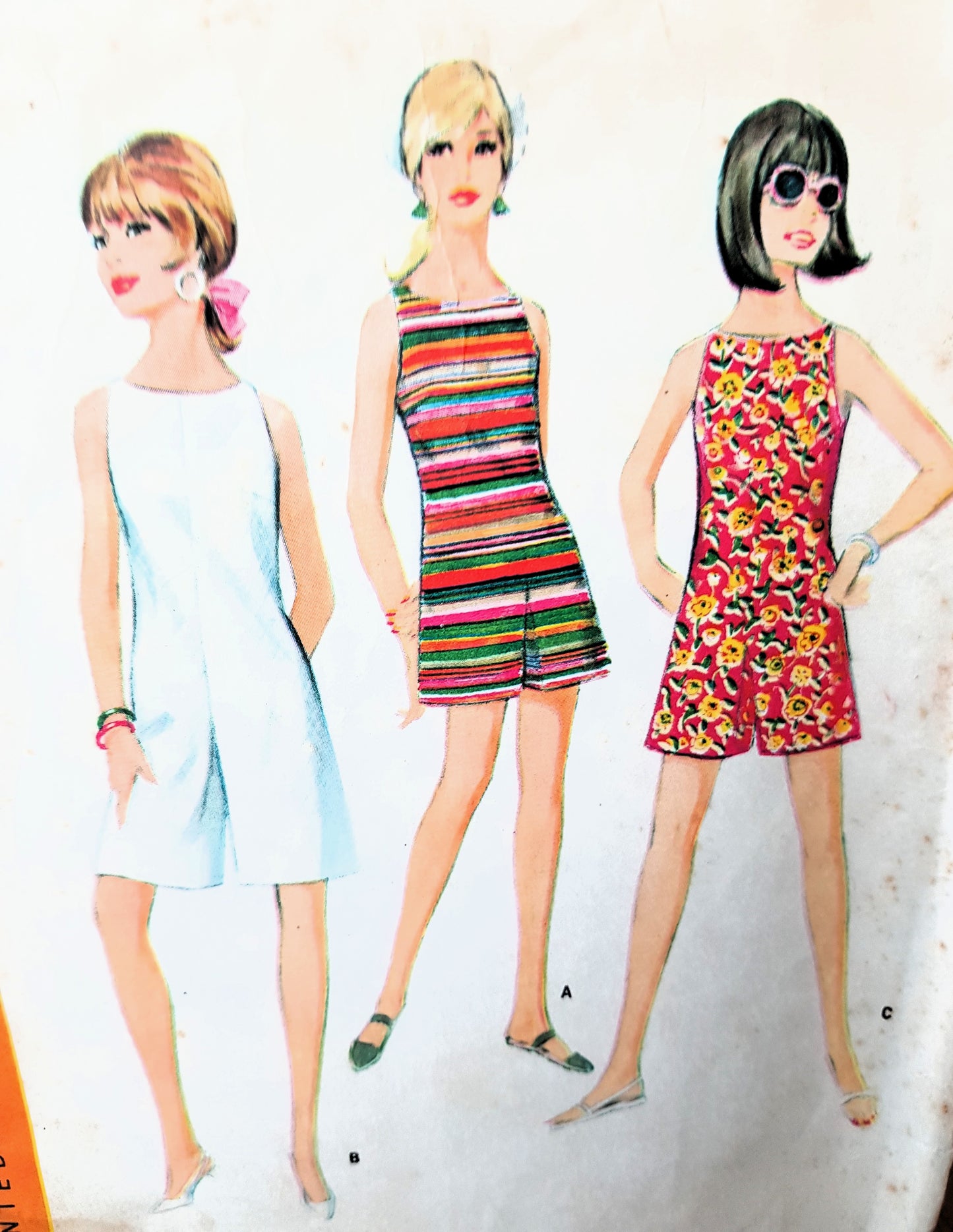 1960s MOD Culotte Dress in Two Lengths Pattern McCALLs 8815 Three Cute Versions, Bust 31 Vintage Sewing Pattern