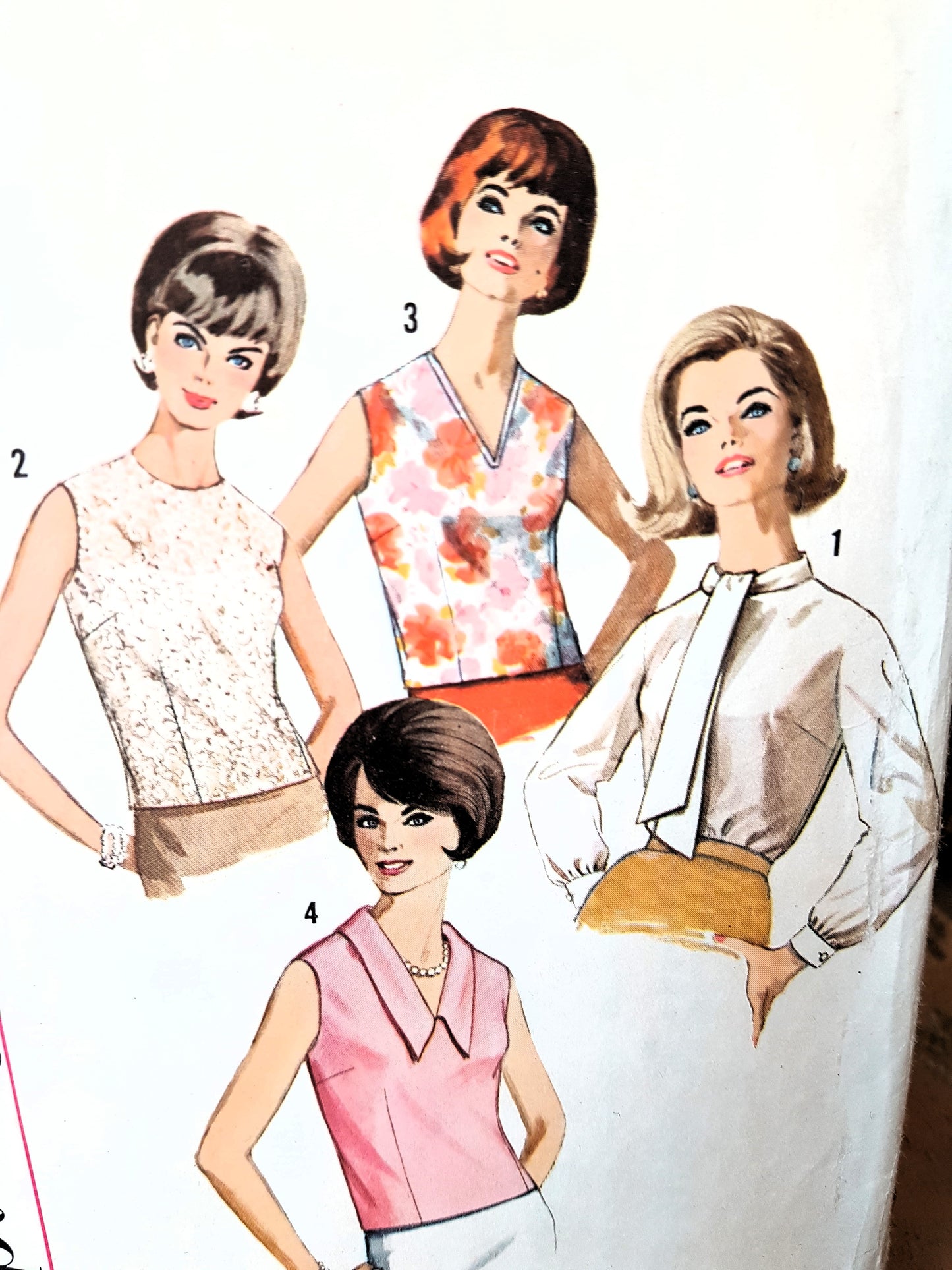 1960s Set of Blouses Pattern SIMPLICITY 5441 Four Styles, Tuck In and Overblouses, Bust 32 Vintage Sewing Pattern