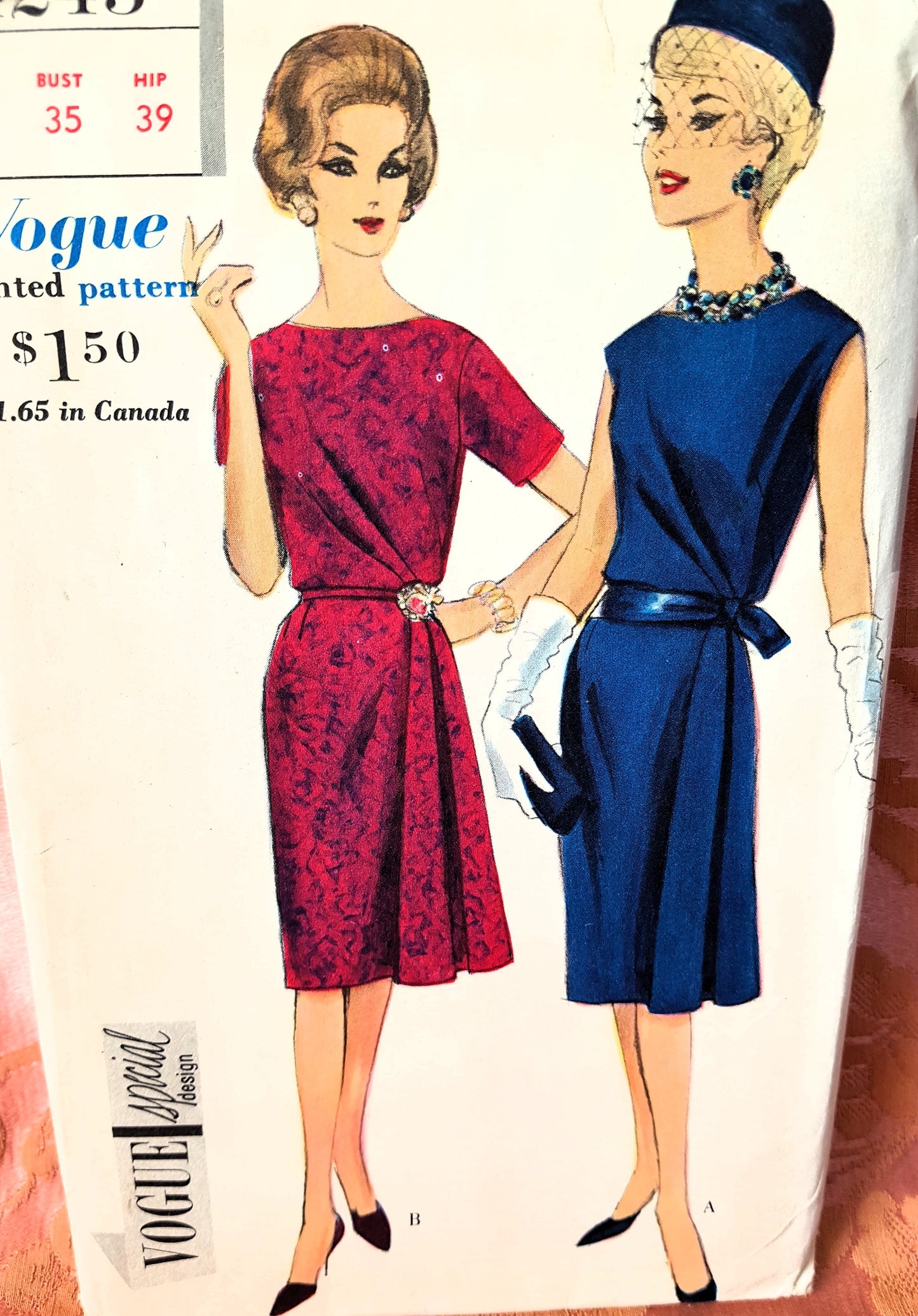 Early 1960s STUNNING Evening Cocktail Party Dress Pattern VOGUE Special Design 4245 Bust 35 Vintage Sewing Pattern FF