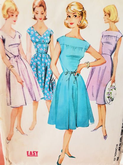 RARE Wrap N Tie Dress Pattern McCALLs 5585 Turn N Tie Dress Walkaway Dress Bust 36 Easy To Sew Vintage Sewing Pattern FF