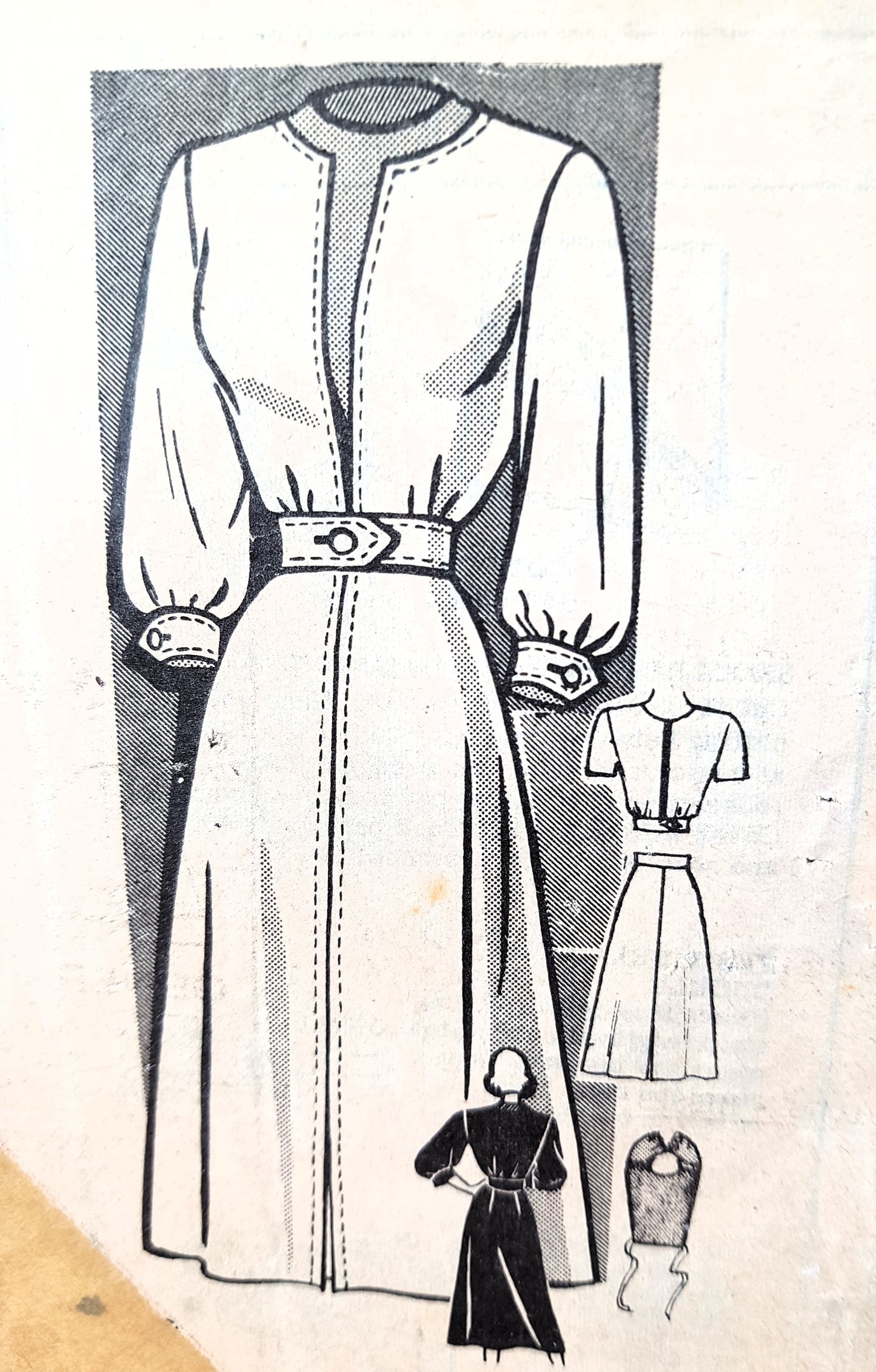 1940s STYLISH Jacket Skirt and Dickey Pattern MARIAN MARTIN 9278 Bust 34 Vintage Sewing Pattern