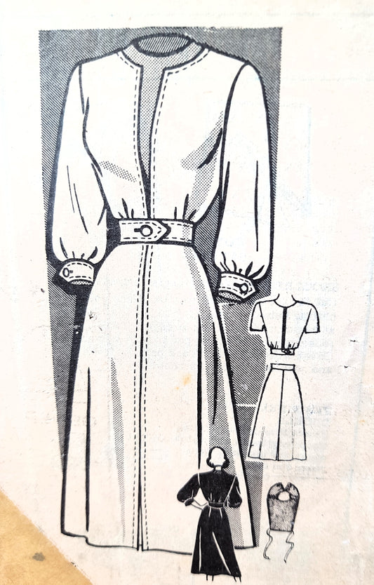 1940s STYLISH Jacket Skirt and Dickey Pattern MARIAN MARTIN 9278 Bust 34 Vintage Sewing Pattern
