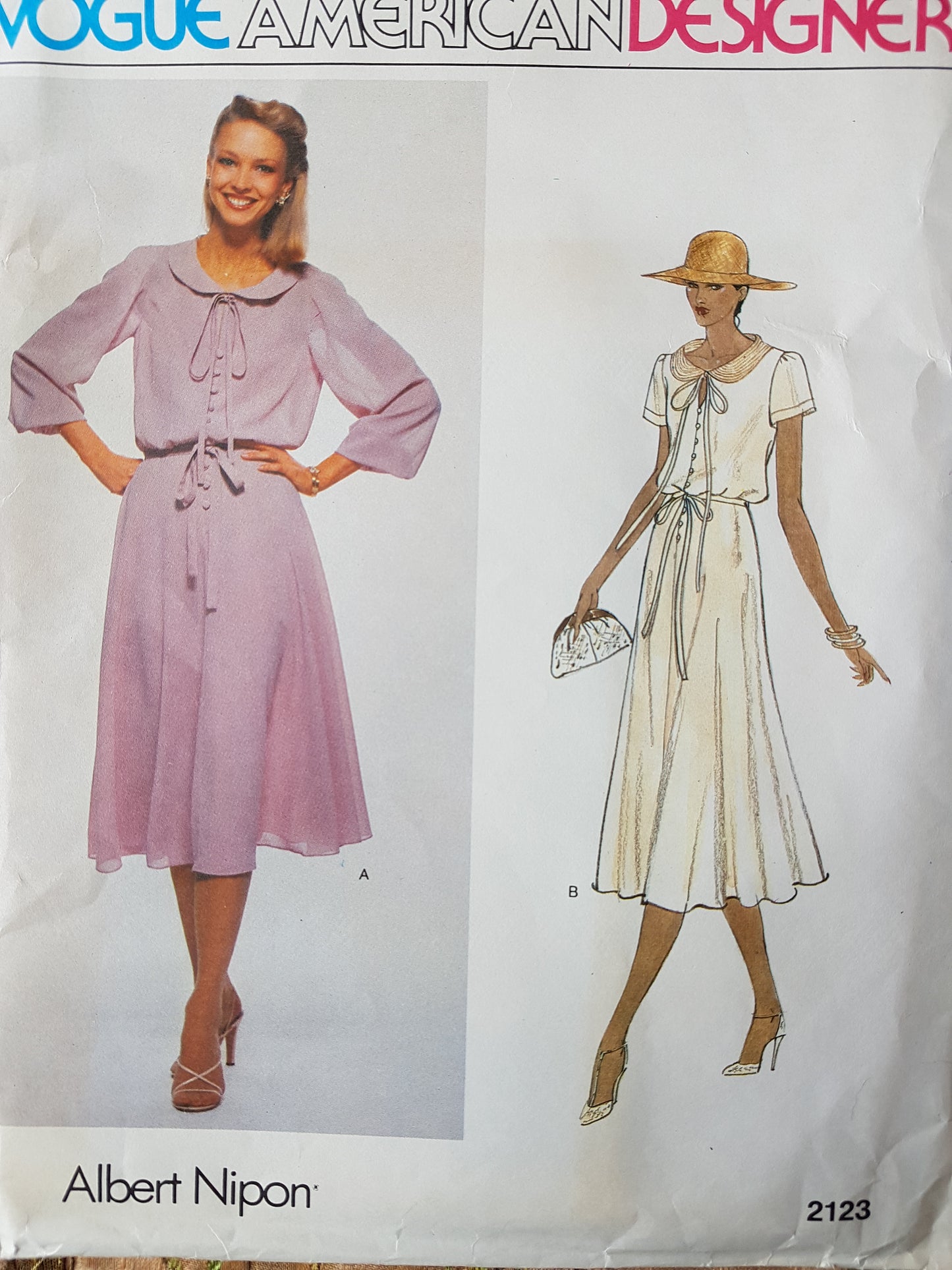 1970s BEAUTIFUL Albert Nipon, Dress and Slip Pattern VOGUE American Designer Bust 34 Vintage Sewing Pattern FF