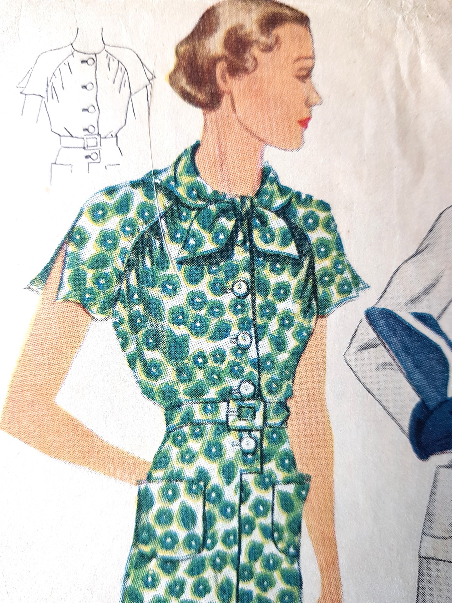 1930s FABULOUS Dress and Fitted Jacket Pattern SIMPLICITY 1780 Beautiful Design Bust 36 Vintage NRA Sewing Pattern